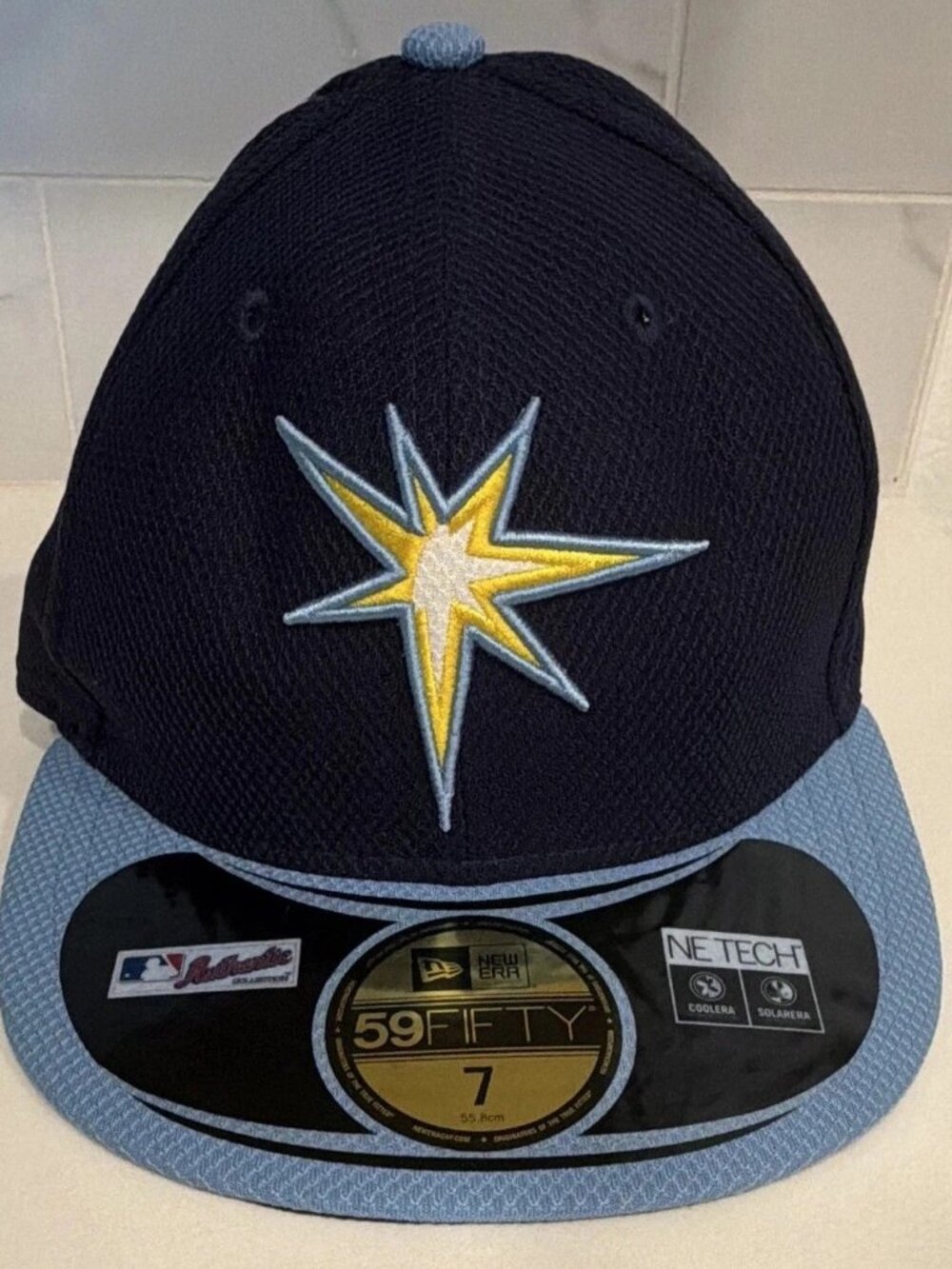 Tampa Bay Rays New Era 59Fifty Fitted Size 7 hat cap blue devil rays